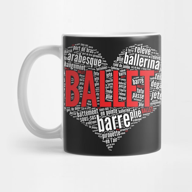 Ballet Heart Ballerina Pointe Shoes Point Women Girls Kid print by theodoros20